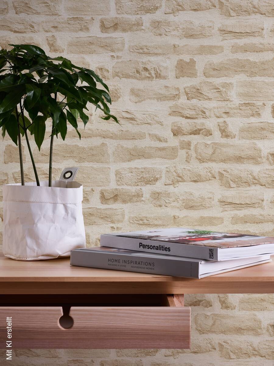 A.S.Creation Vliestapete Best of Wood`n Stone 2nd Edition Steine beige creme B/L: ca. 53x1005 cm