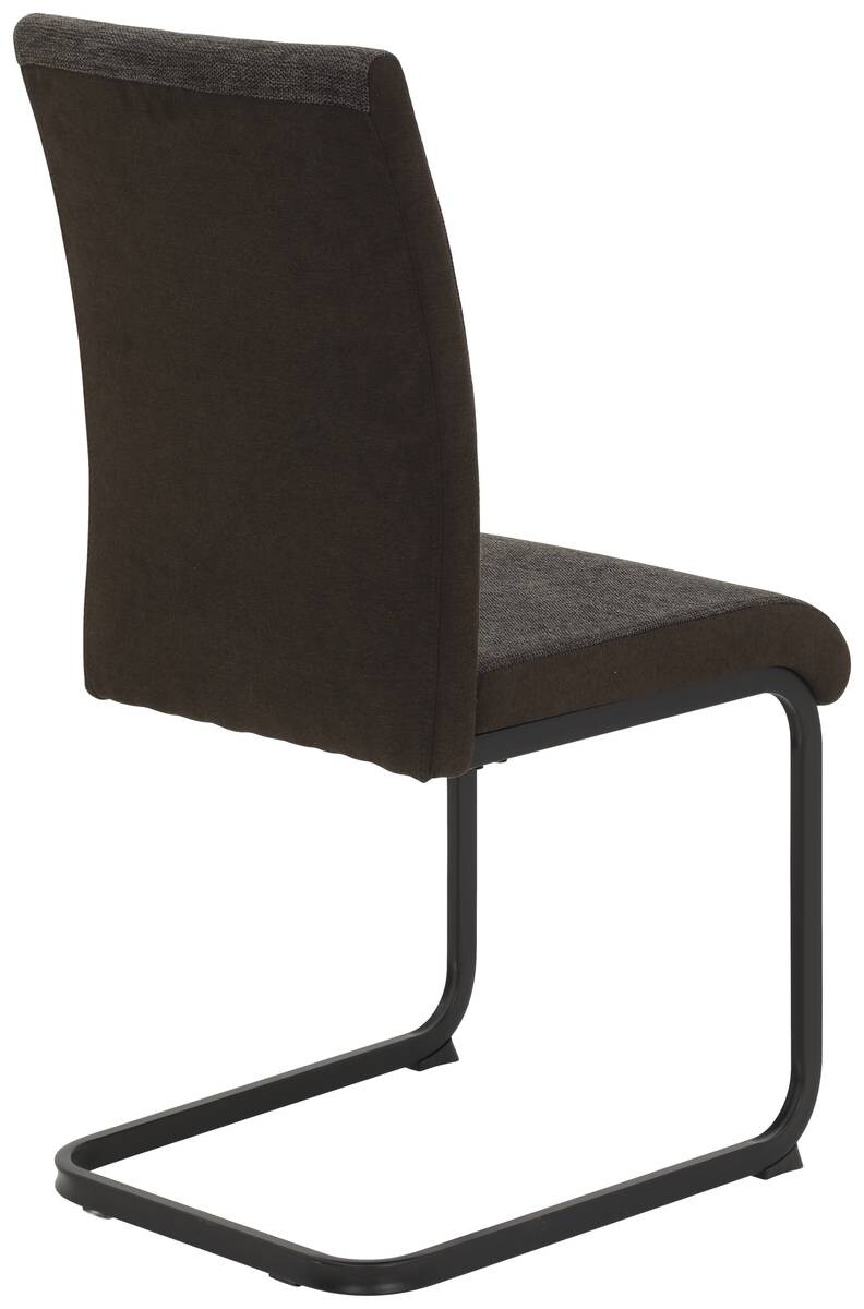 Stuhl 4er Set LINN braun schwarz Webstoff Metall B/H/T: ca. 43x92x52 cm