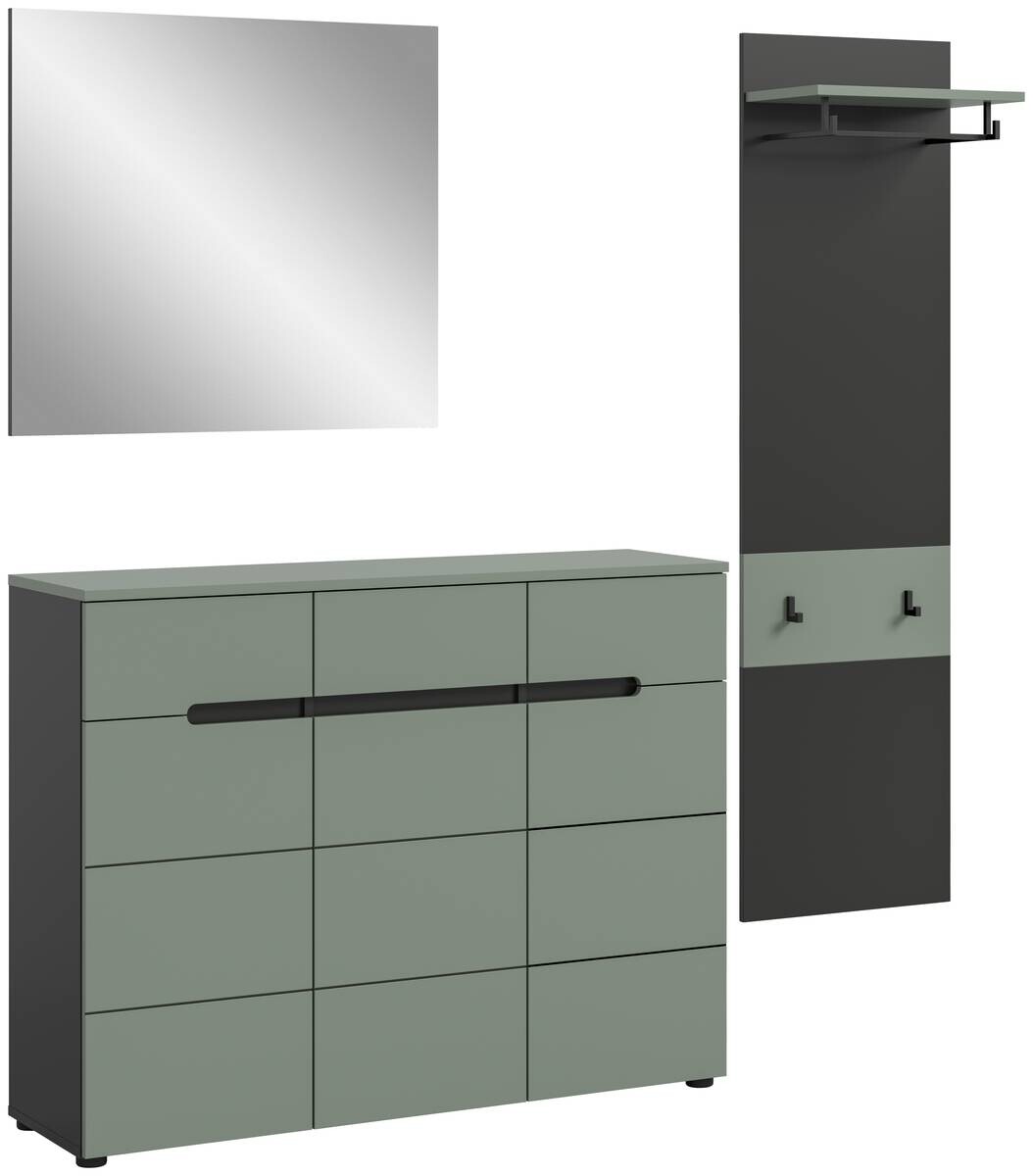 Garderobe Canu grün basaltgrau Nachbildung B/H/T: ca. 180x190x37 cm