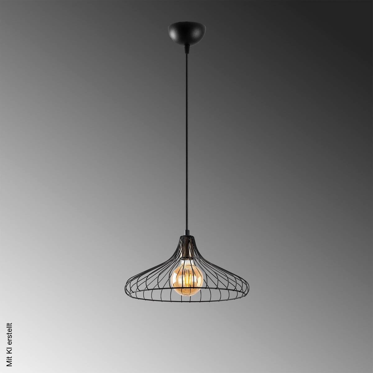 Opviq Pendelleuchte Depay-11250 schwarz Metall B/H/T/L/D: ca. 36x120x36x36x36 cm E27 1 Brennstellen