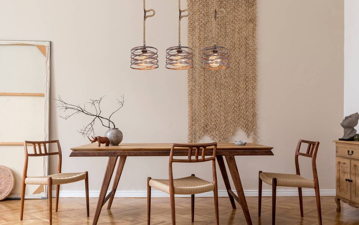 GLOBO Pendelleuchte MARCO 15641-3H schwarz rostfarbig Metall Hanfseil B/H/L: ca. 28x120x115 cm 3.0 Brennstellen