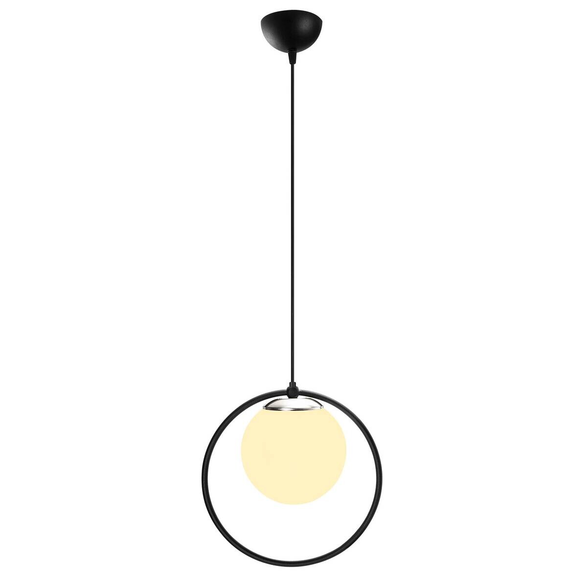 Opviq Pendelleuchte Dolunay schwarz weiß Metall Glas B/H/T/L/D: ca. 15x126x15x26x15 cm E27 1 Brennstellen