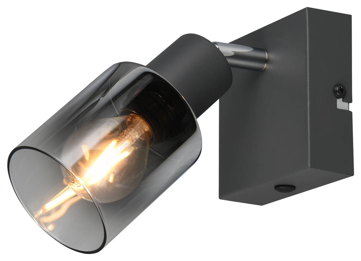 Reality Spotleuchte Cadiz anthrazit Metall Glas B/H/L/D: ca. 9x9x15x7 cm E14 1 Brennstellen