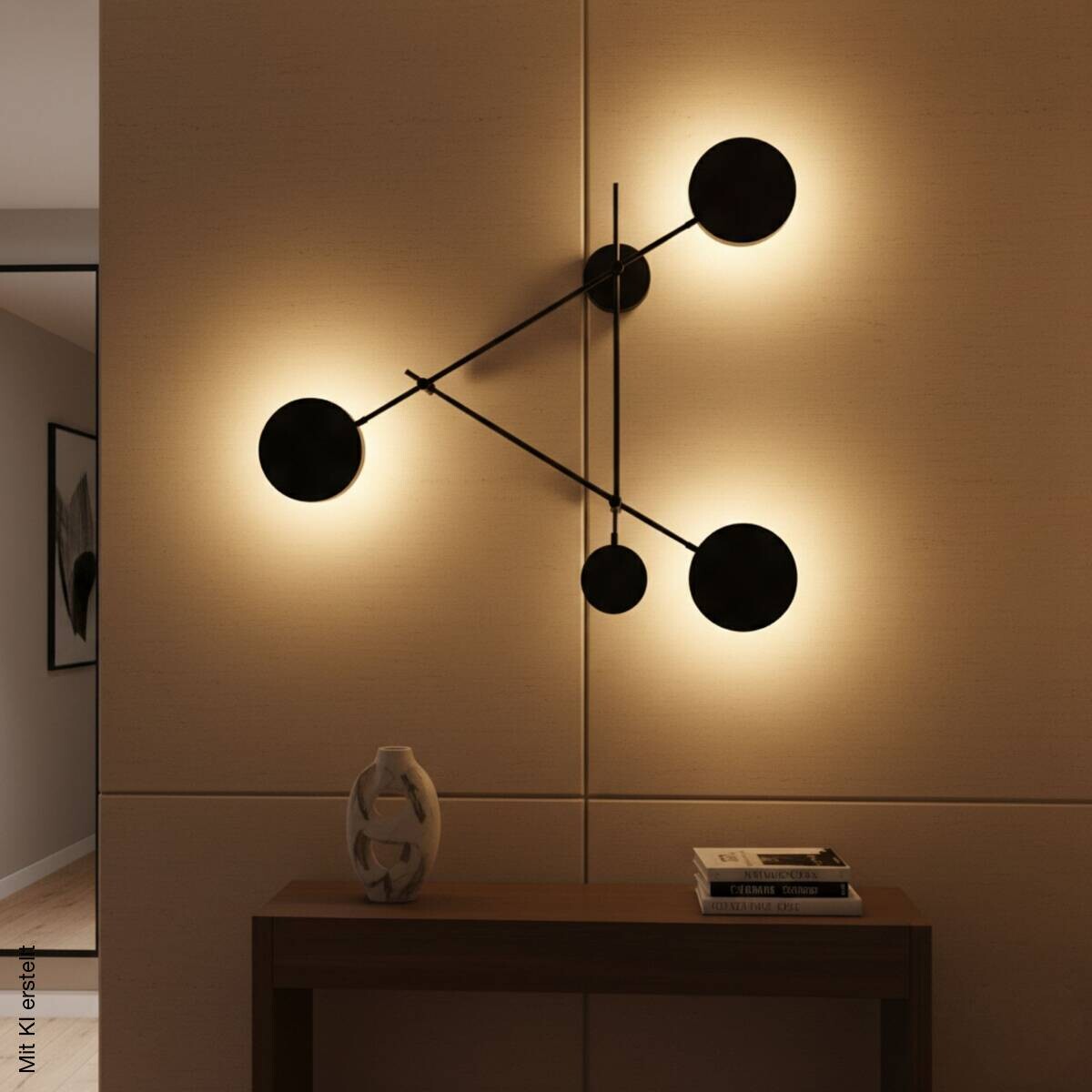 Opviq LED-Wandleuchte schwarz B/H/T: ca. 7x66x83 cm 4 Brennstellen