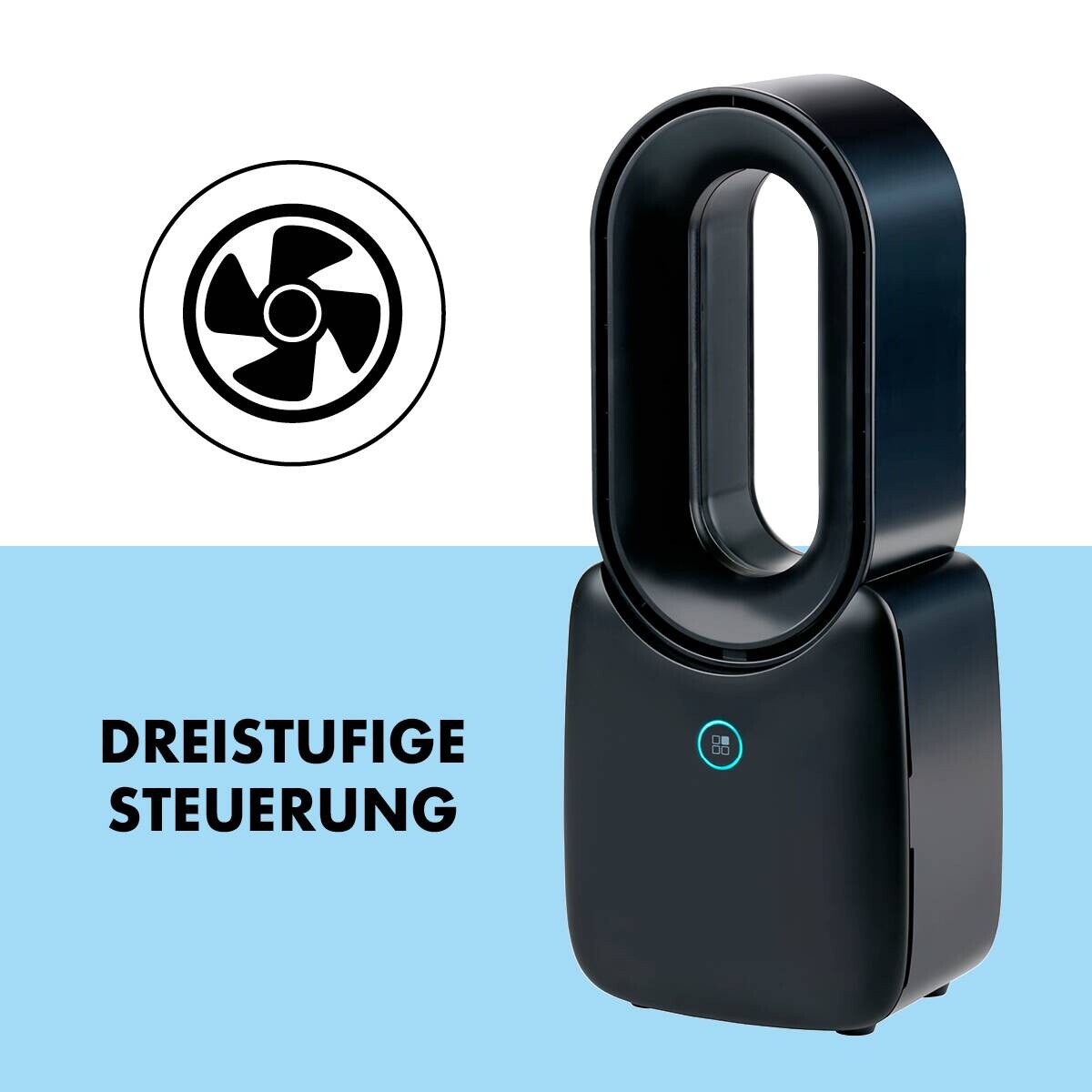 Tischventilator 871125233464 schwarz Kunststoff B/H/L: ca. 9x30x12,4 cm