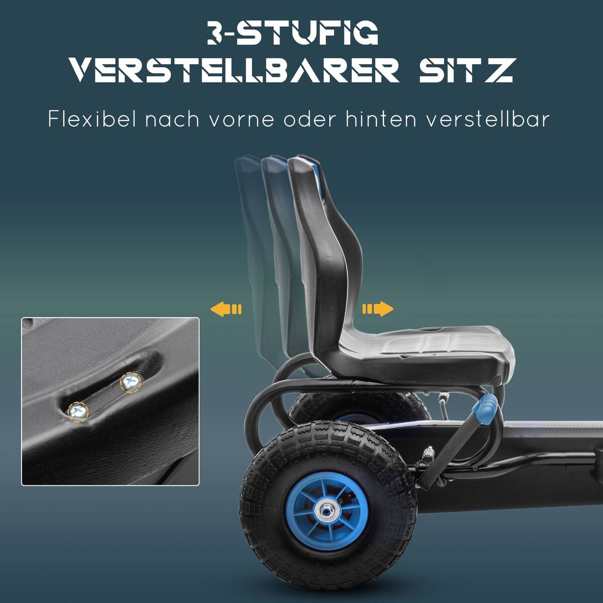 AIYAPLAY Go Kart schwarz B/H/L: ca. 58x61x121 cm