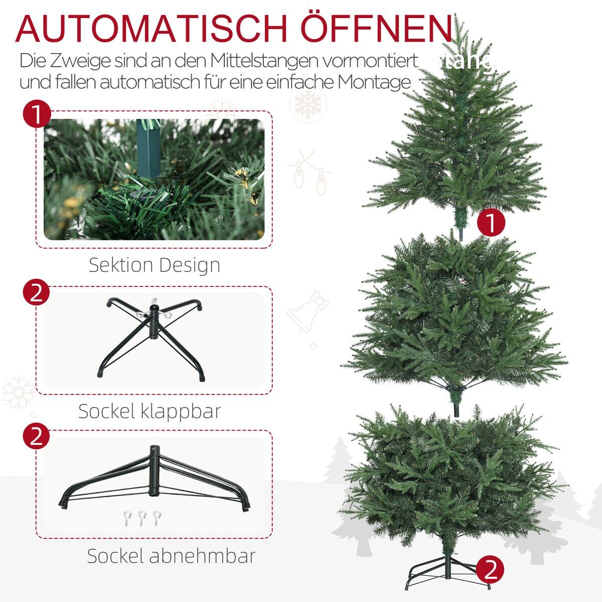 HOMCOM Weihnachtsbaum