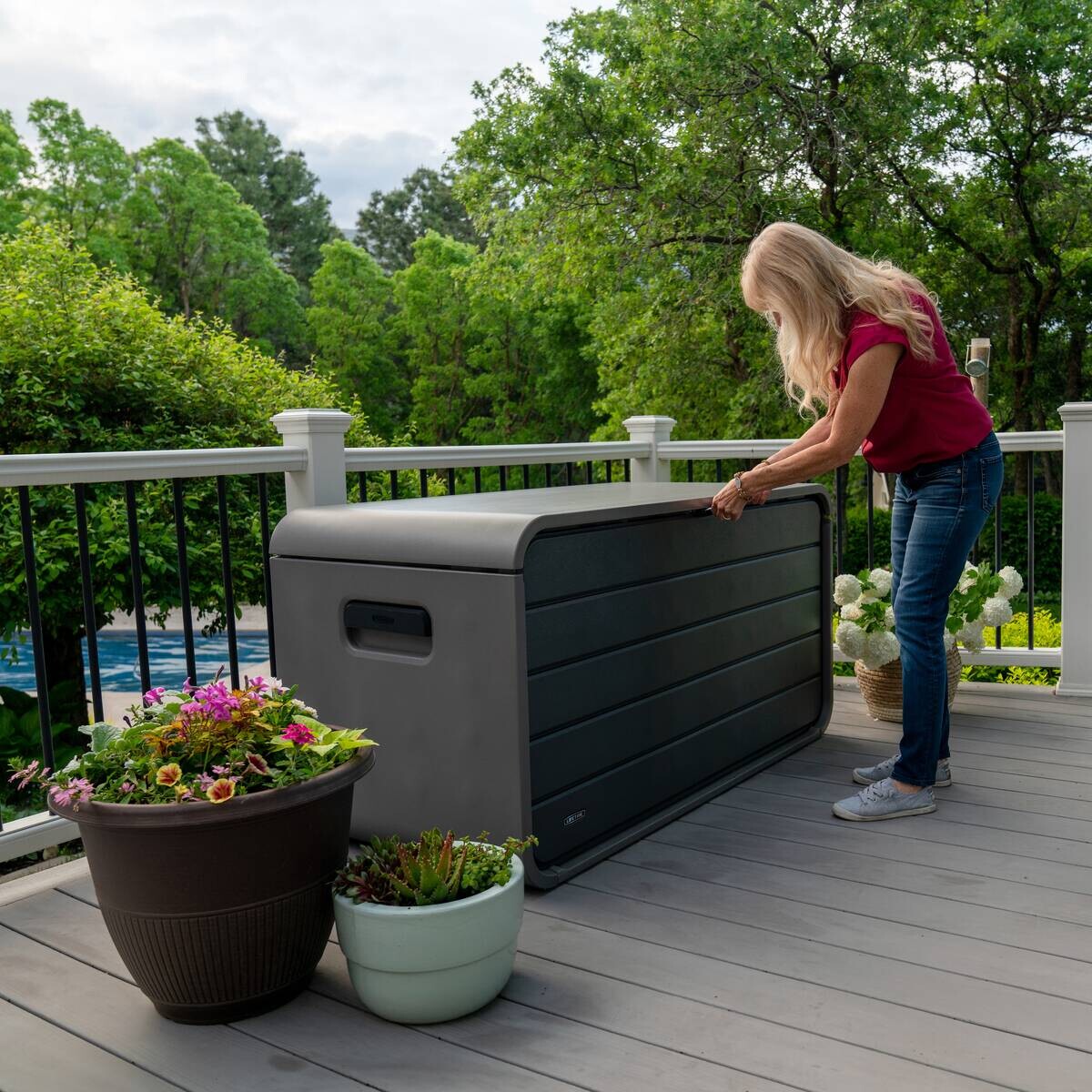 Lifetime Kissen- & Auflagenbox Space grau Kunststoff B/H/L: ca. 146,7x77,2x72,4 cm