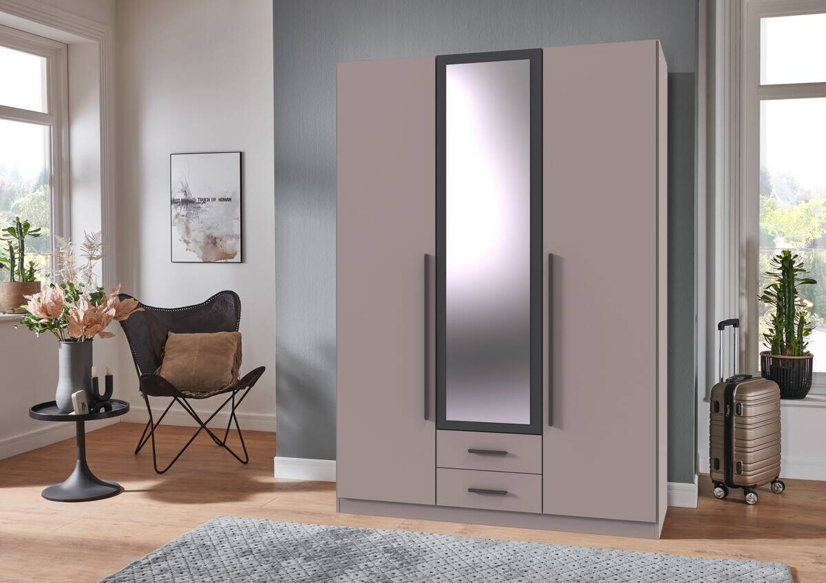 Kleiderschrank Marburg Sahara grau B/H/T: ca. 135x198x58 cm