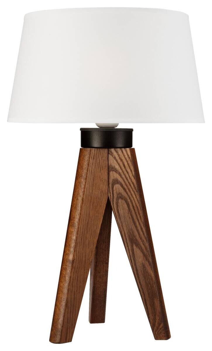 Lamkur Tischlampe Eiche hellbraun Stahl Holz B/H/L: ca. 34x38x38 cm E27 1 Brennstellen
