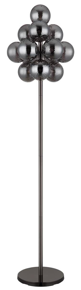 GLOBO Stehlampe schwarz Chrom Rauch Metall Glas H/D: ca. 160x39,5 cm 13 Brennstellen