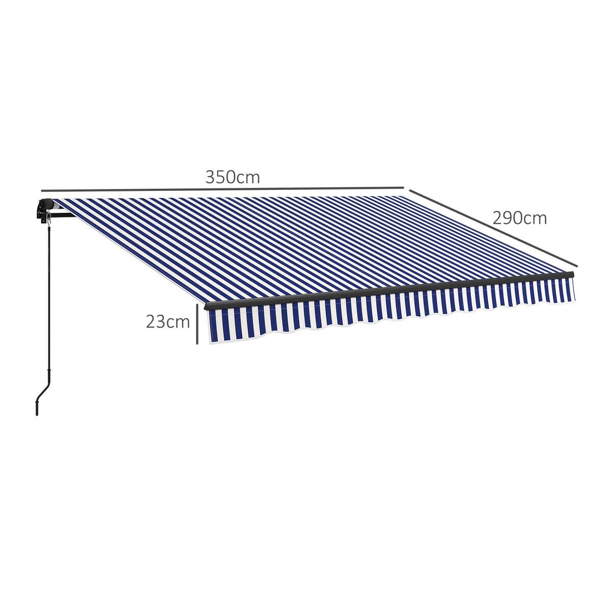 Outsunny Markise blau B/H: ca. 290x350 cm