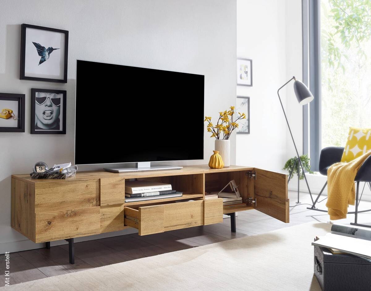 Lowboard Eiche Nachbildung B/H/T: ca. 160x46x43 cm