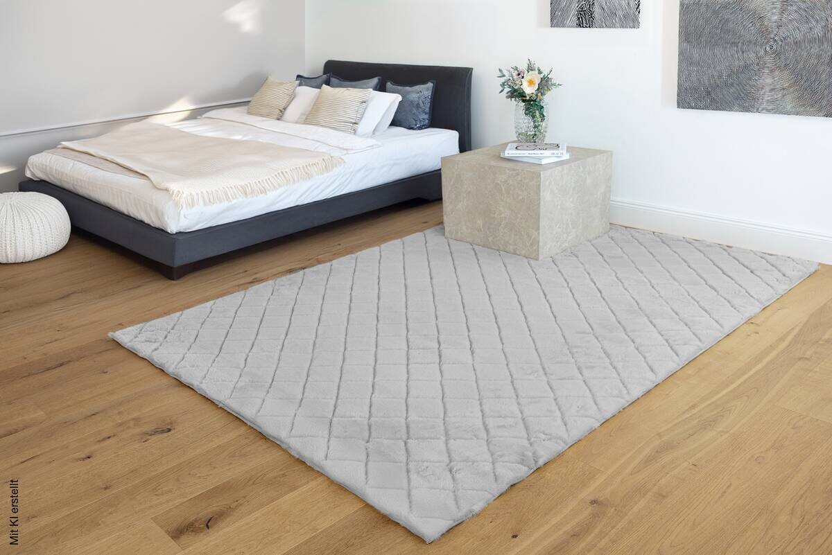 Padiro Hochflorteppich Imala 125 grau B/H/L: ca. 200x3x290 cm