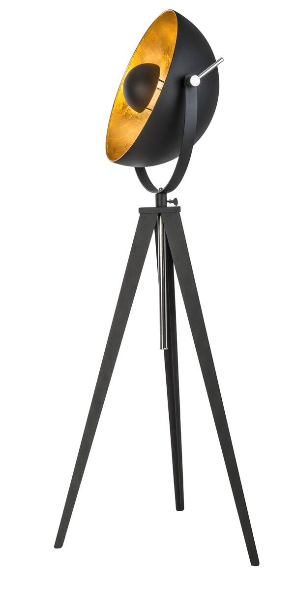GLOBO Stehlampe Bowy gold schwarz Metall H/D: ca. 168x63,5 cm 1 Brennstellen