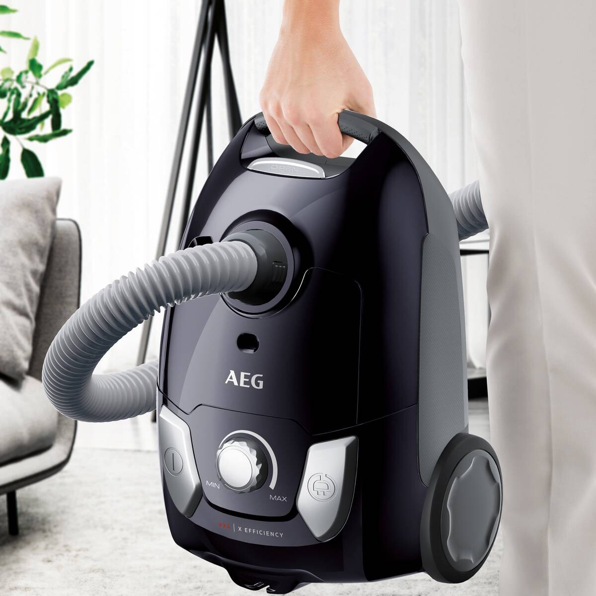 AEG Bodenstaubsauger VX4-1-EB grau schwarz Kunststoff Metall B/H/T: ca. 29x42x23 cm