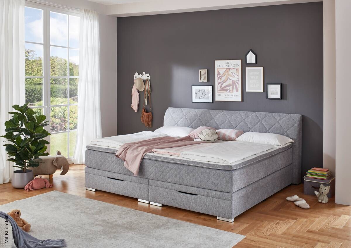 Familienboxbett Korfu silber Liegefläche B/L: ca. 240x200 cm
