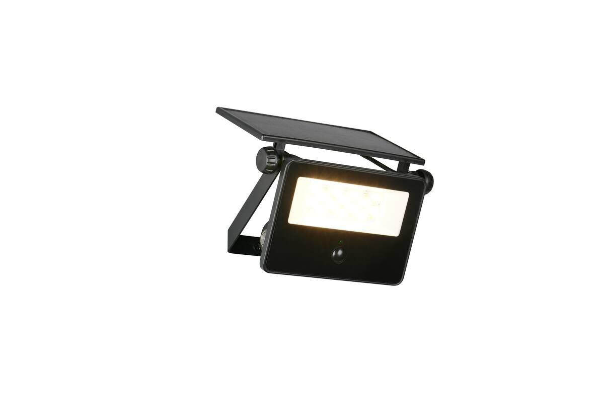 Solar-Außenwandleuchte mattschwarz B/H/T: ca. 14,5x15,5x13 cm