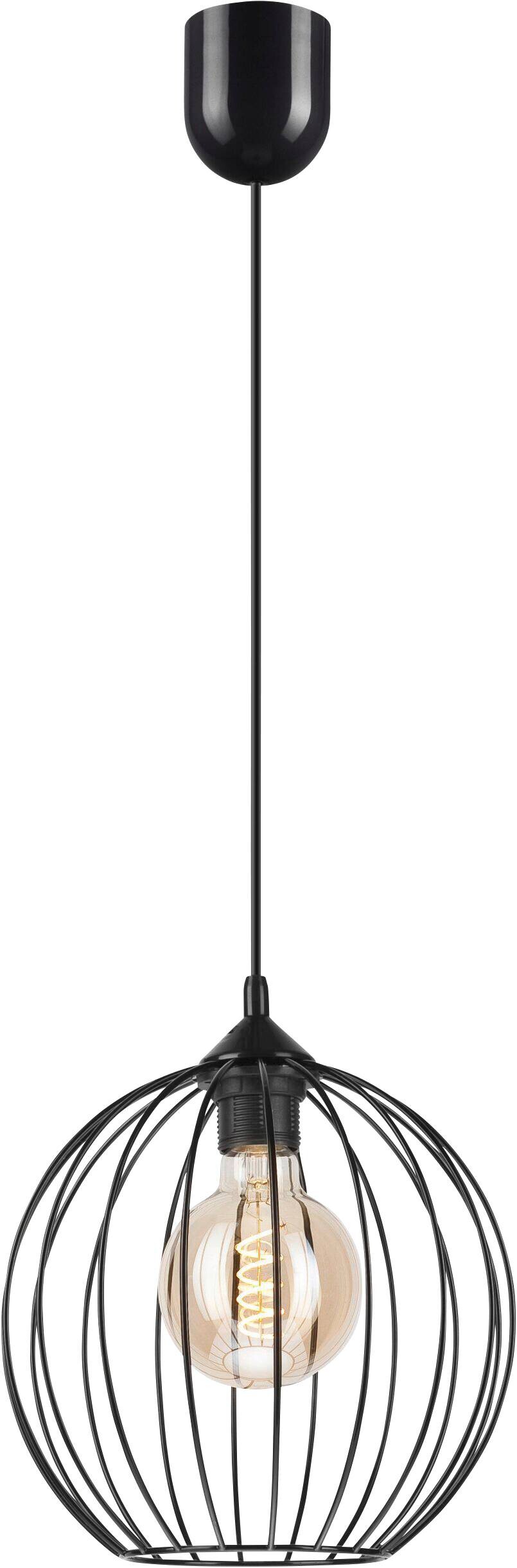 Lamkur Pendelleuchte Zoya schwarz Stahl H/L: ca. 86x24 cm E27 1 Brennstellen