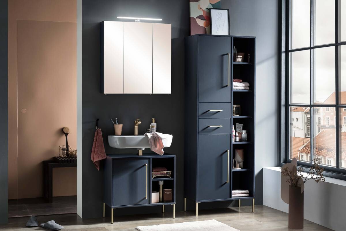 Hochschrank Kent dunkelblau B/H/T: ca. 67,1x184,3x33,1 cm