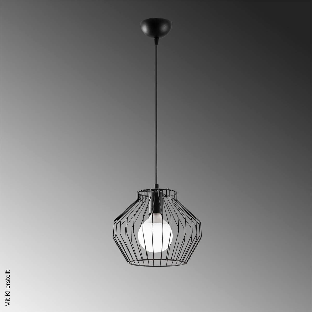 Opviq Pendelleuchte schwarz B/H/T: ca. 25x116x25 cm E27 1 Brennstellen