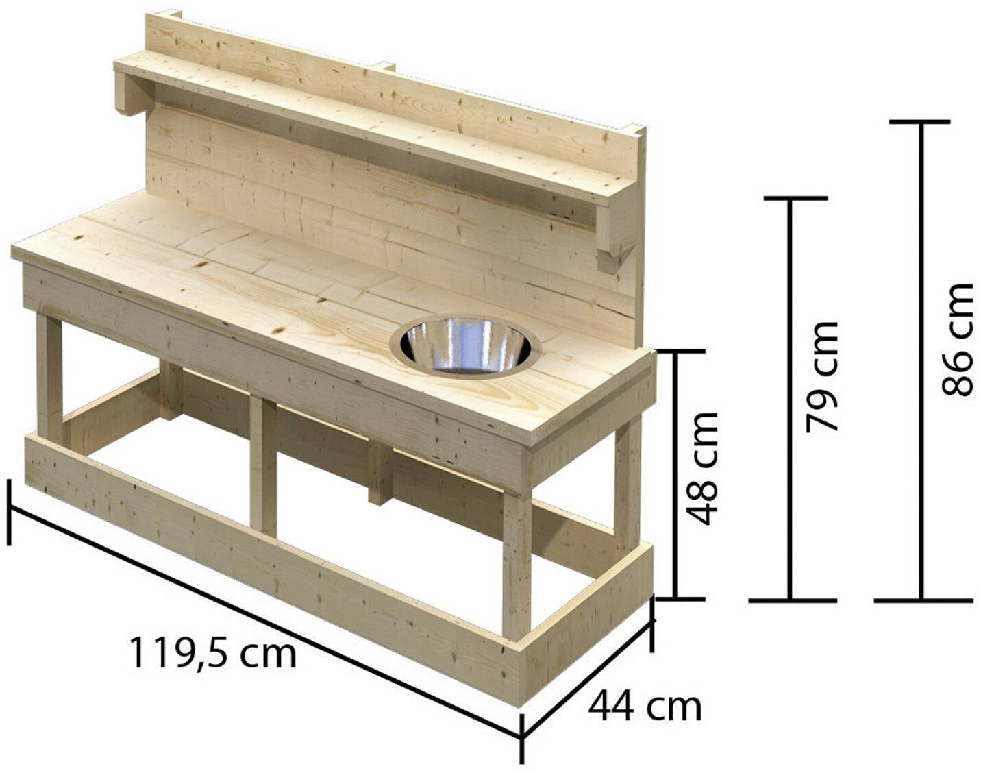 Karibu Matschküche Sandy natur Holz