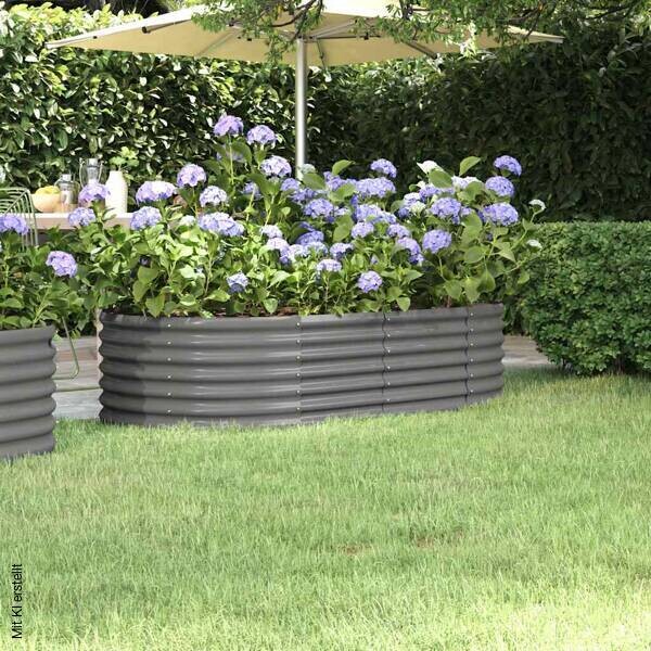 Hochbeet grau Stahl B/H/L: ca. 80x36x152 cm