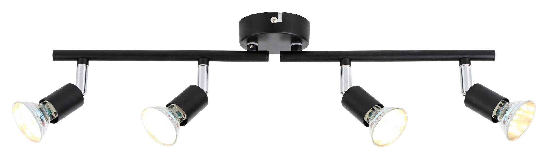 POCOline Spotbalken Boris schwarz B/H/L: ca. 50x8x10 cm 4 Brennstellen