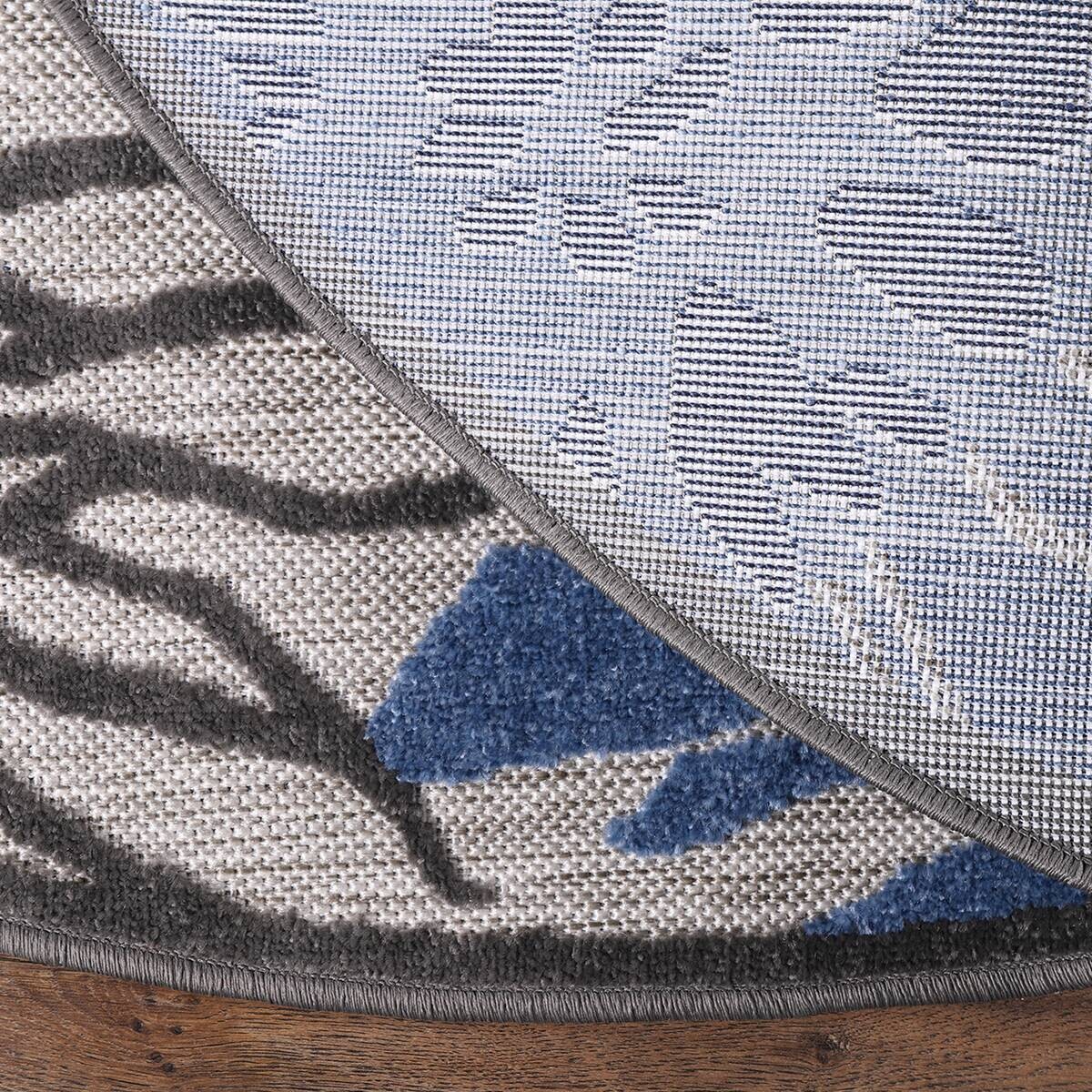 Sanat Outdoorteppich FLORAL grau B/L: ca. 150x150 cm