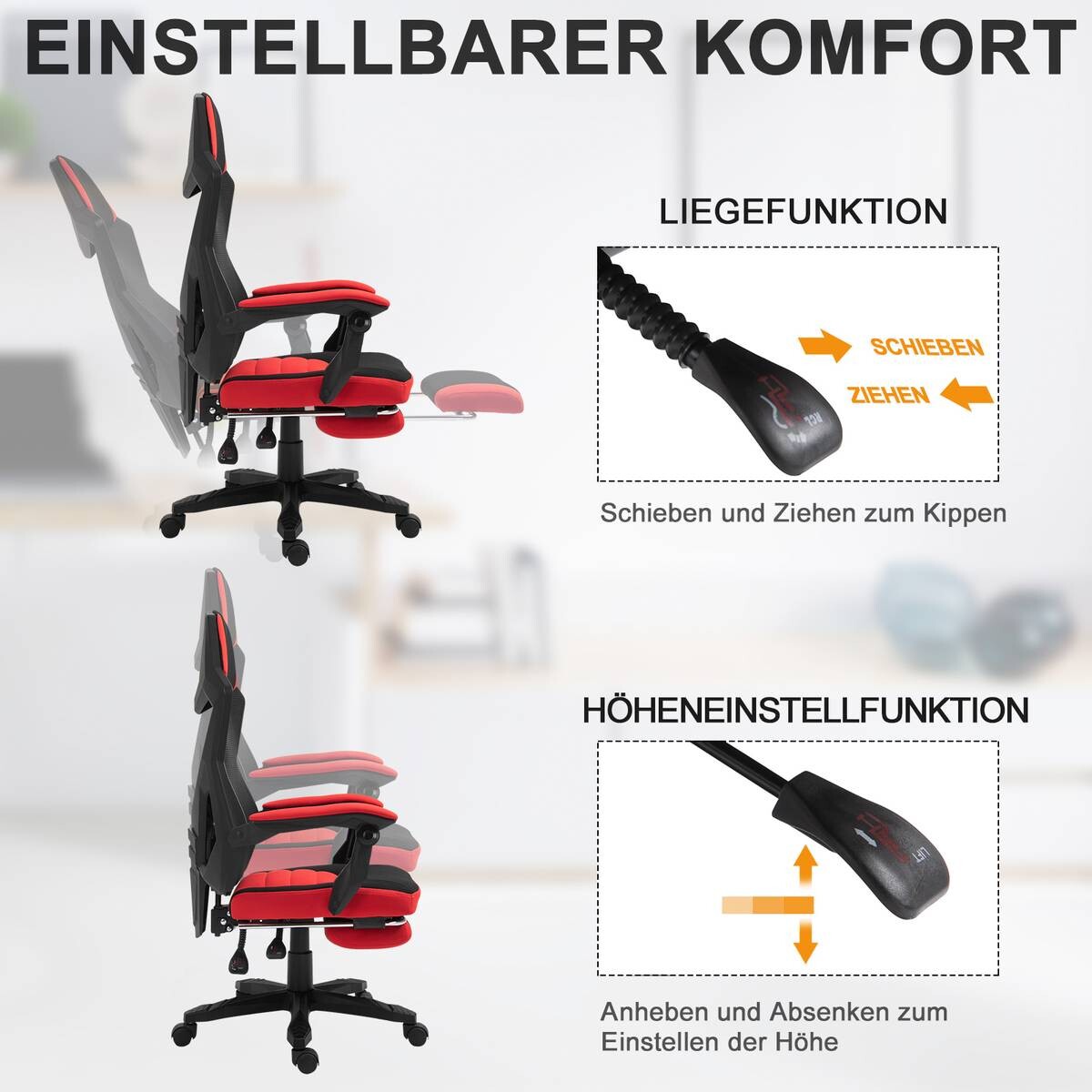 Drehstuhl 921-233 schwarz rot