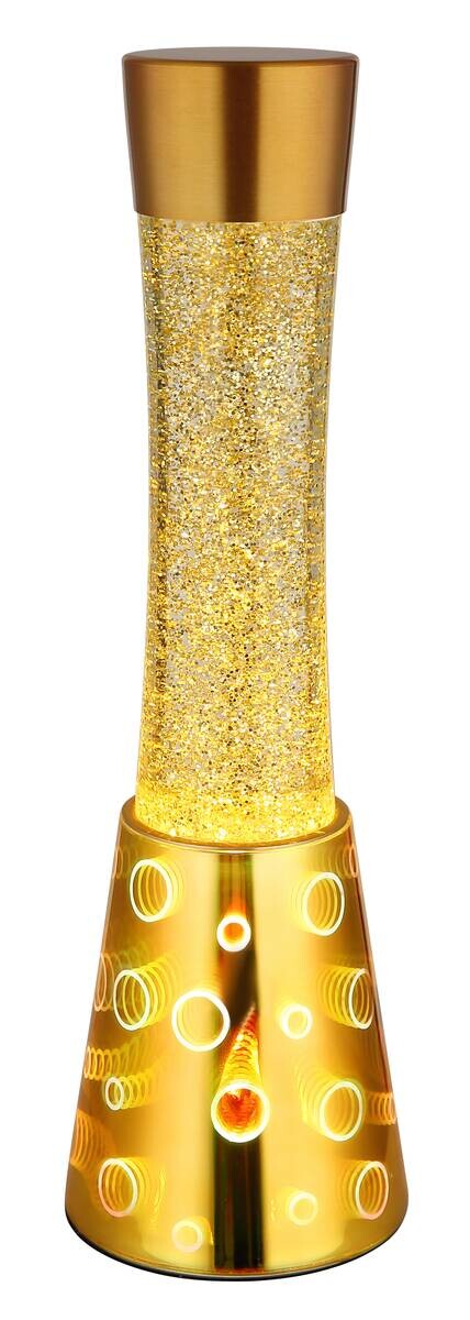 GLOBO LED-Tischleuchte Sparkle gold klar schwarz PVC Glas H/D: ca. 40,6x12,5 cm 1 Brennstellen