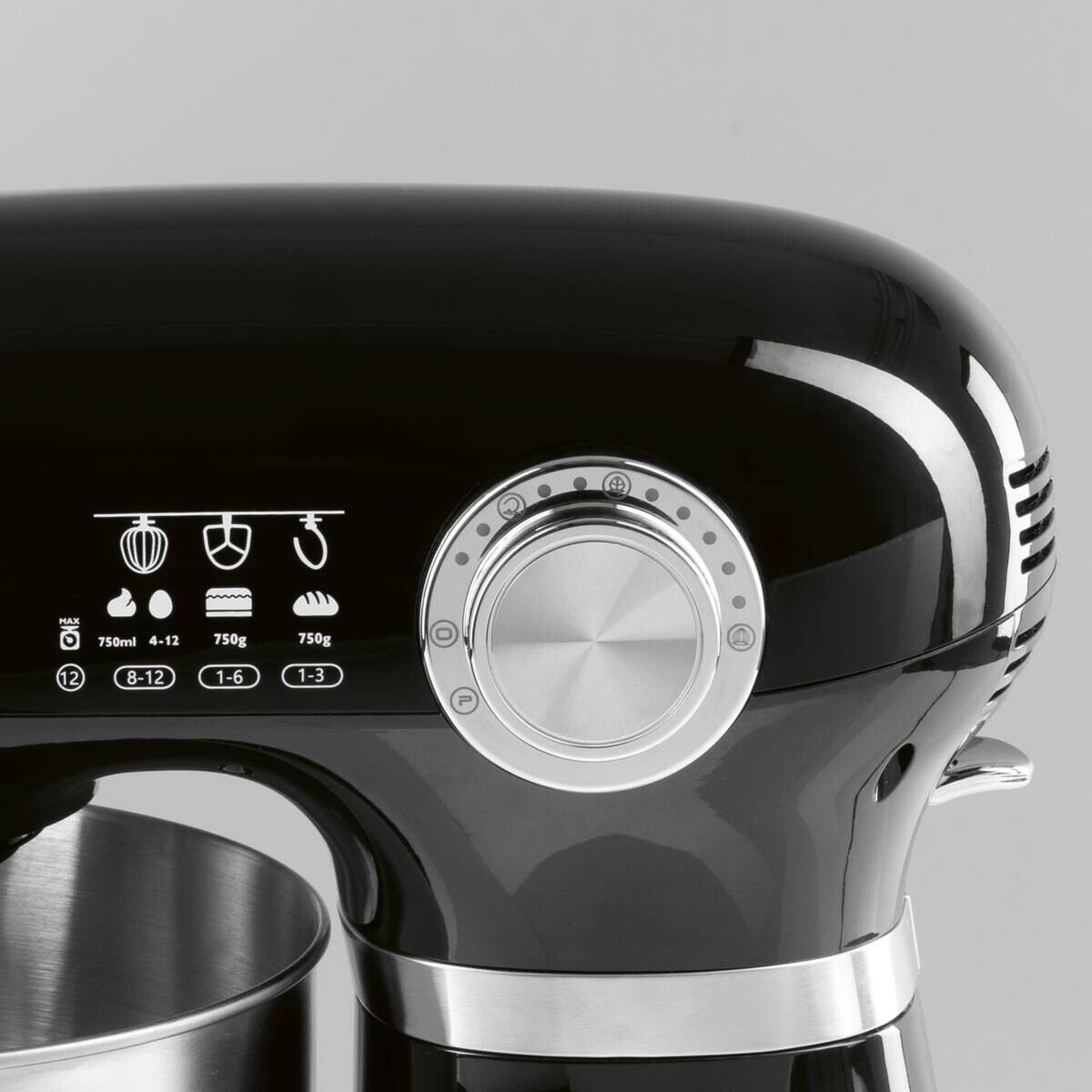 GOURMETmaxx Küchenmaschine schwarz Edelstahl B/H/L: ca. 26x38x41 cm