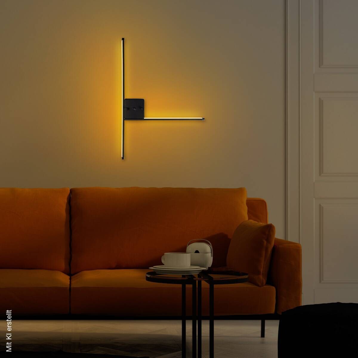 Opviq LED-Wandleuchte schwarz B/H/T: ca. 61x42x3 cm