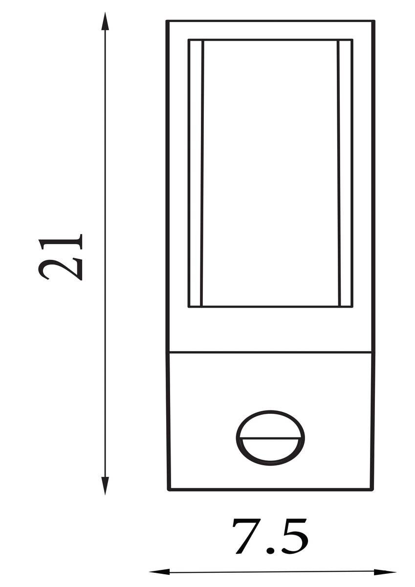 Wandaußenleuchte schwarz weiß B/H/T: ca. 7,5x21x9,3 cm