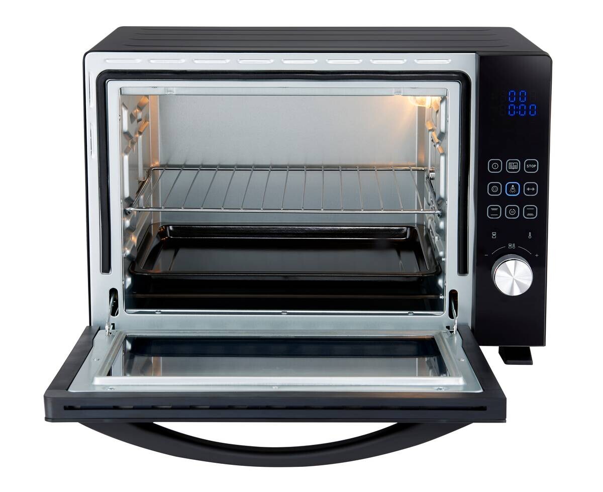 POCOline Mini-Backofen schwarz Glas B/H/L: ca. 38,4x37,2x53,6 cm ca. 36 l