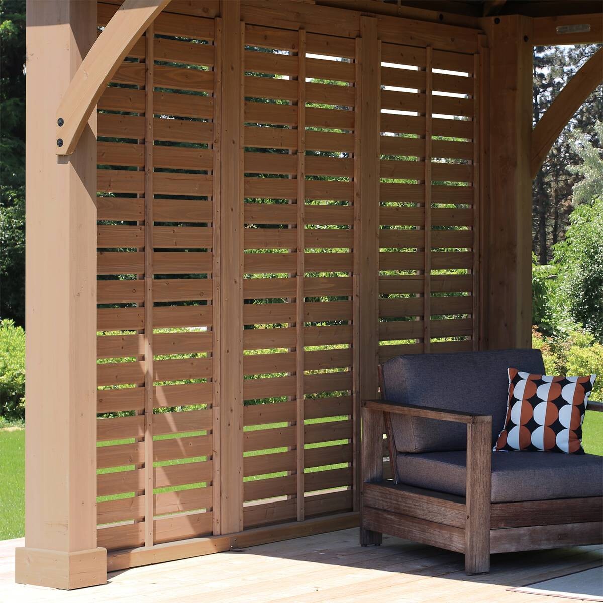 Westmann Seitenwand für Pavillon Devon natur Holz B/H/T: ca. 322,6x226,7x7,6 cm