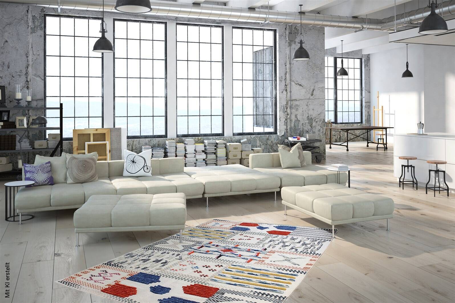 Kayoom Kurzflorteppich Empire 110 elfenbein B/L: ca. 200x290 cm