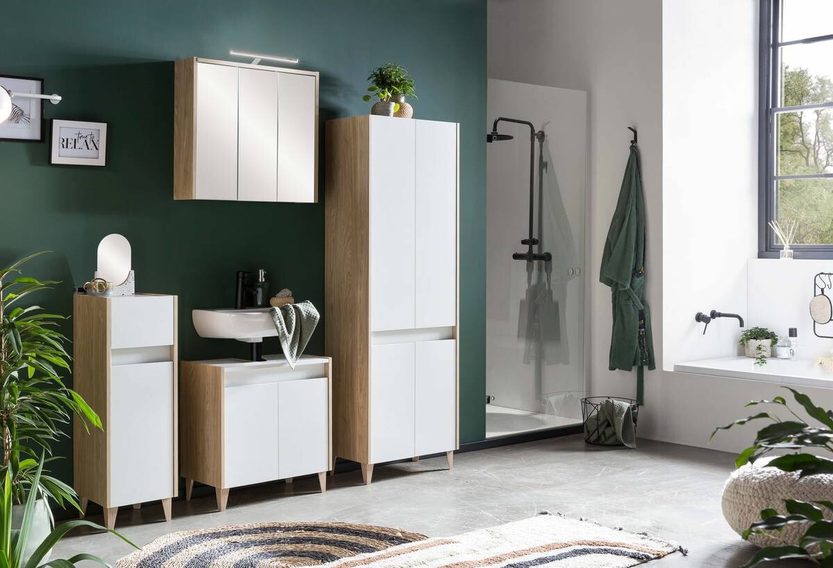 Spiegelschrank Flag Eiche Nachbildung B/H/T: ca. 65x64x16 cm