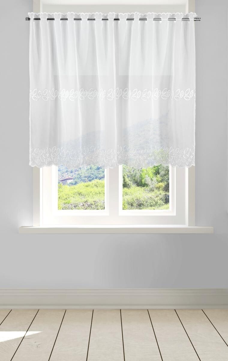 POCOline Scheibengardine Firly weiß B/L: ca. 140x75 cm