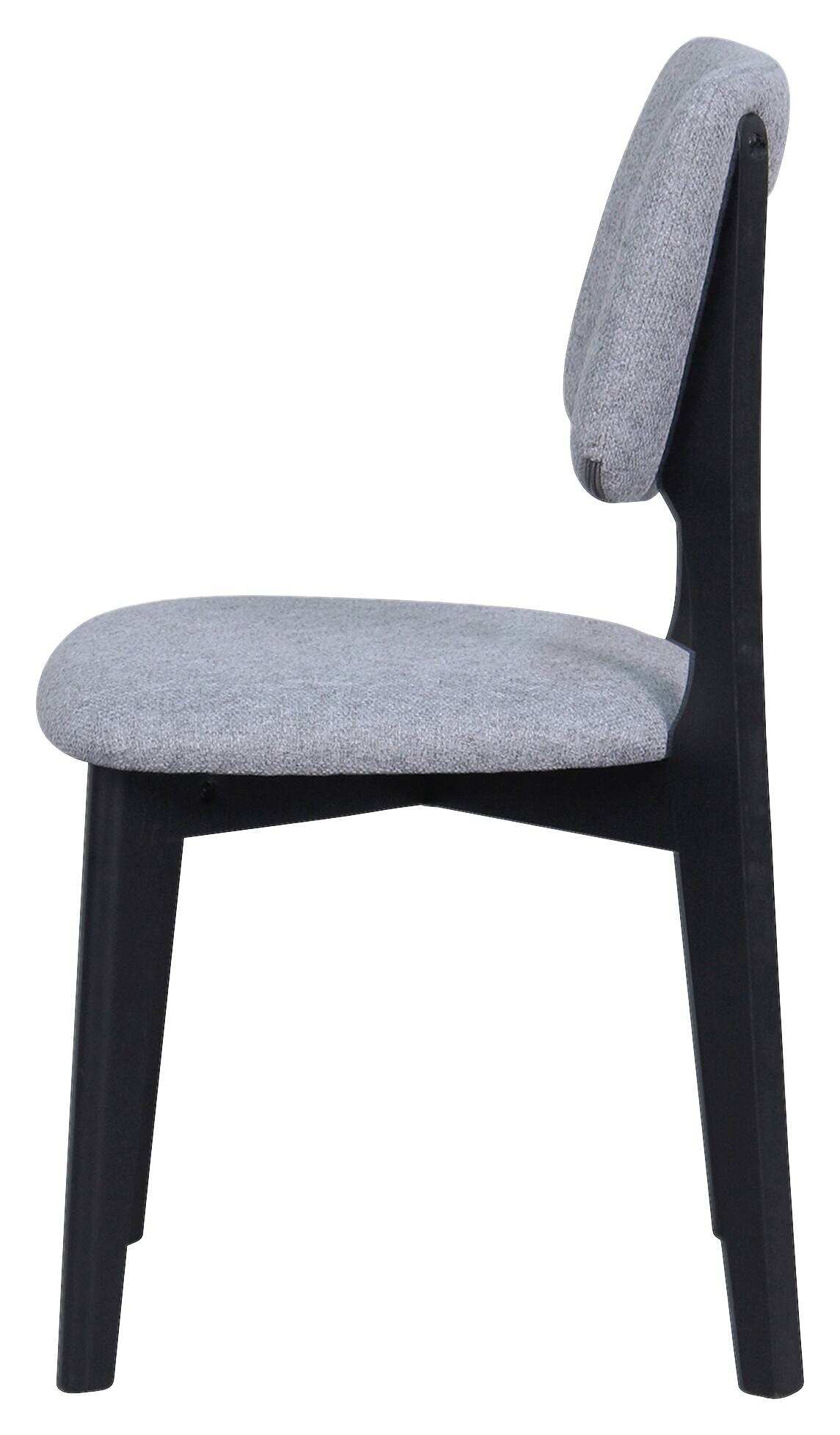 Stuhl ELSA, 2er-Set grau Webstoff B/H/T: ca. 48x87x54 cm