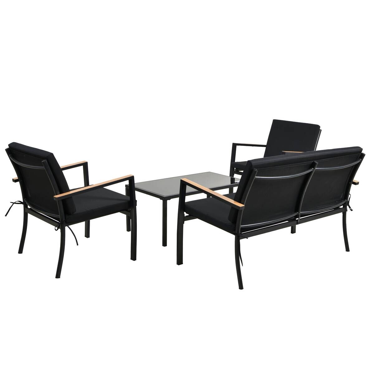POCOline Gartensitzgruppe Grafon schwarz Stahl