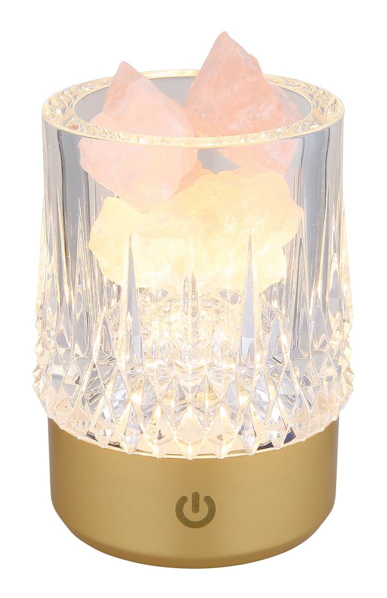 GLOBO LED-Tischleuchte transparent gold Kunststoff H/D: ca. 10,5x7,8 cm 1 Brennstellen