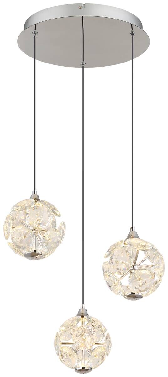 GLOBO Pendelleuchte Chrom klar Metall H/D: ca. 150x42 cm 1 Brennstellen