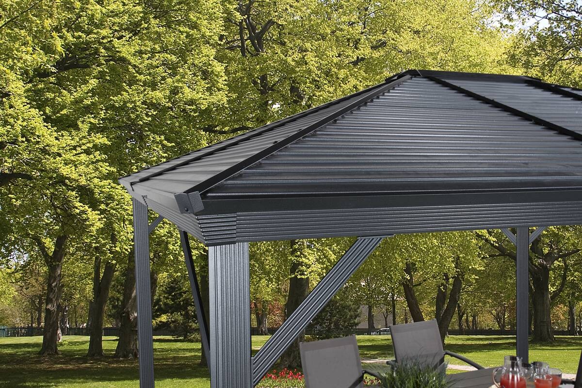 Sojag Pavillon Ventura anthrazit Stahl B/H/L: ca. 296x260x296 cm