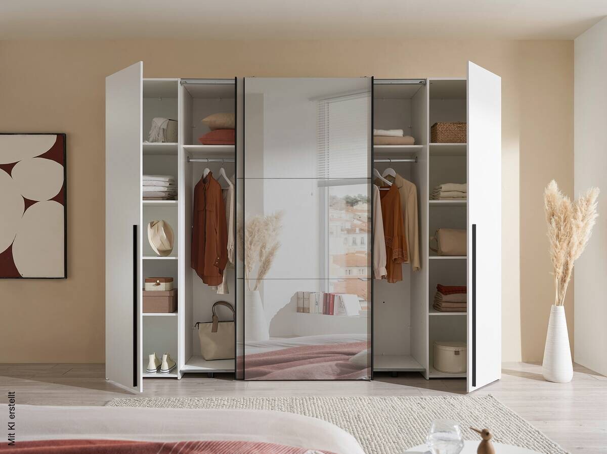 Schwebetürenschrank Maturs weiß B/H/T: ca. 267x205x57 cm