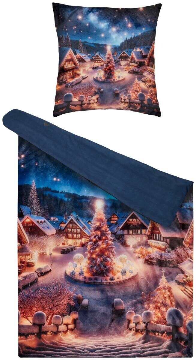 Microfaser Wende Bettwäsche Flanell Multi Polyester B/L: ca. 135x200 cm