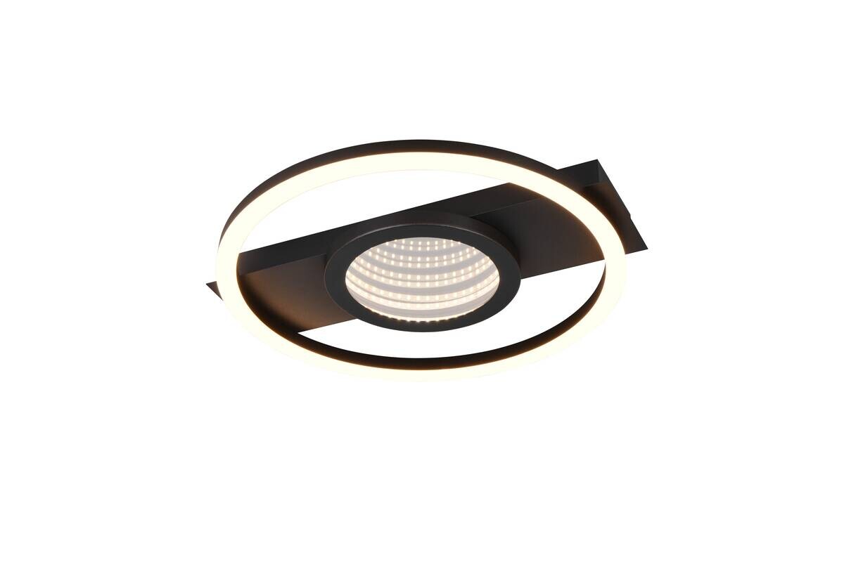 Reality LED-Deckenleuchte mattschwarz Metall B/H/D: ca. 35x5x33 cm
