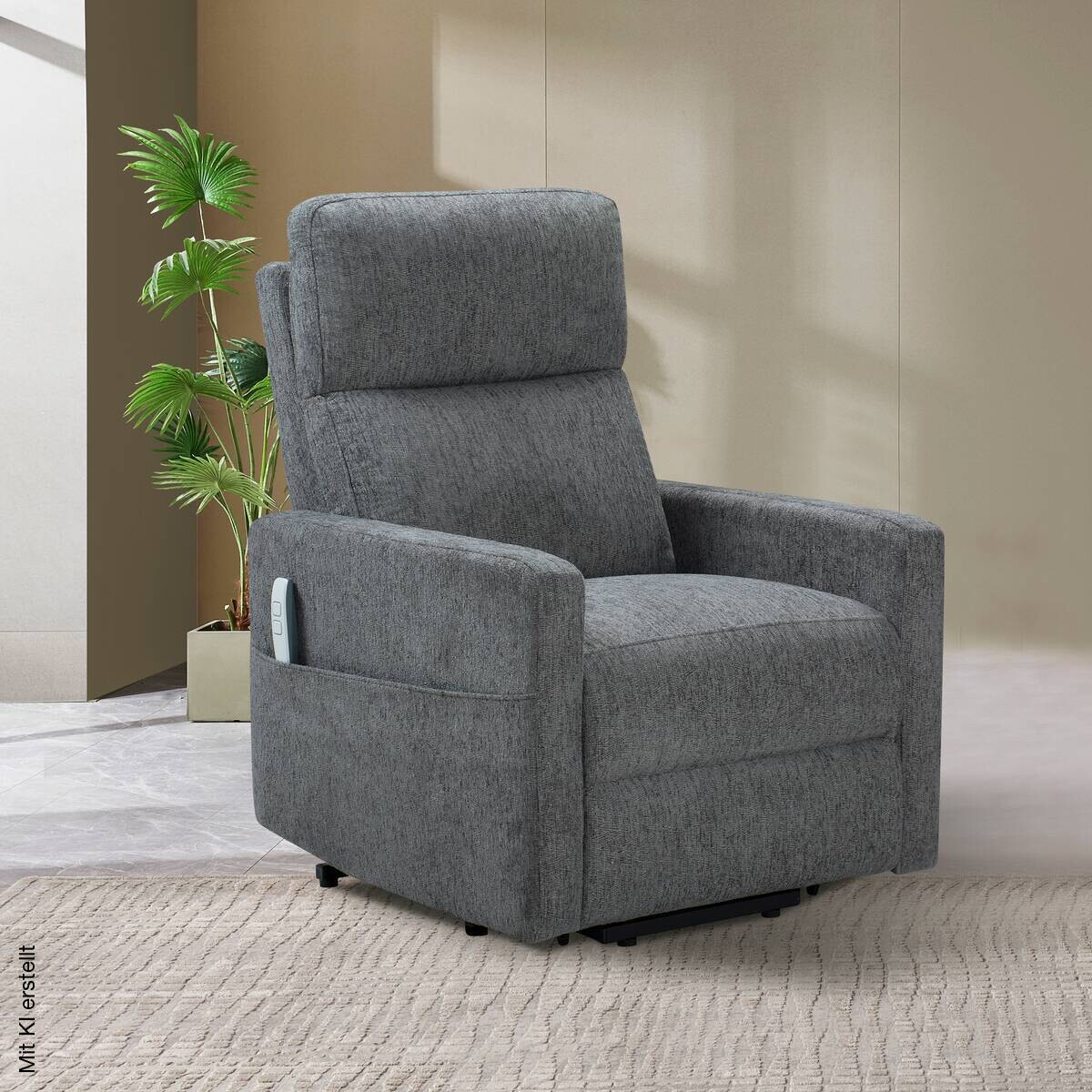 TV-Sessel grau Polyester B/H/T: ca. 79x105x98 cm