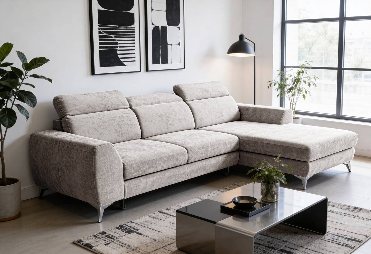 Ecksofa mit Bettfunktion und Bettkasten sand Microfaser B/T: ca. 264x191 cm