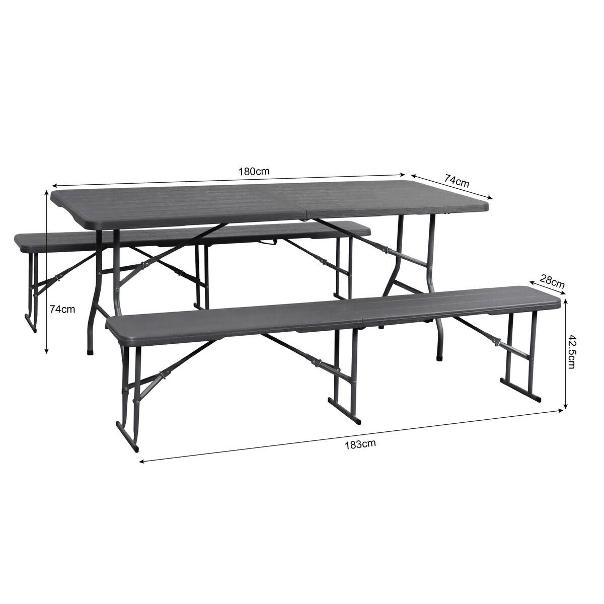 POCOline Gartensitzgruppe dunkelgrau Stahl